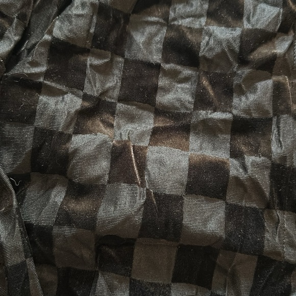 12th Tribe Velvet/Mesh Checkered Button Down - Picture 2 of 4